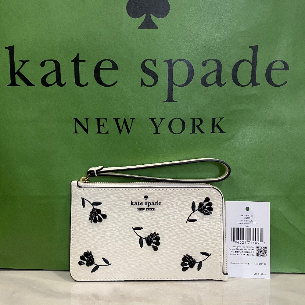 Kate Spade small floral wallet wristlet NWT